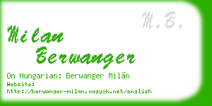 milan berwanger business card